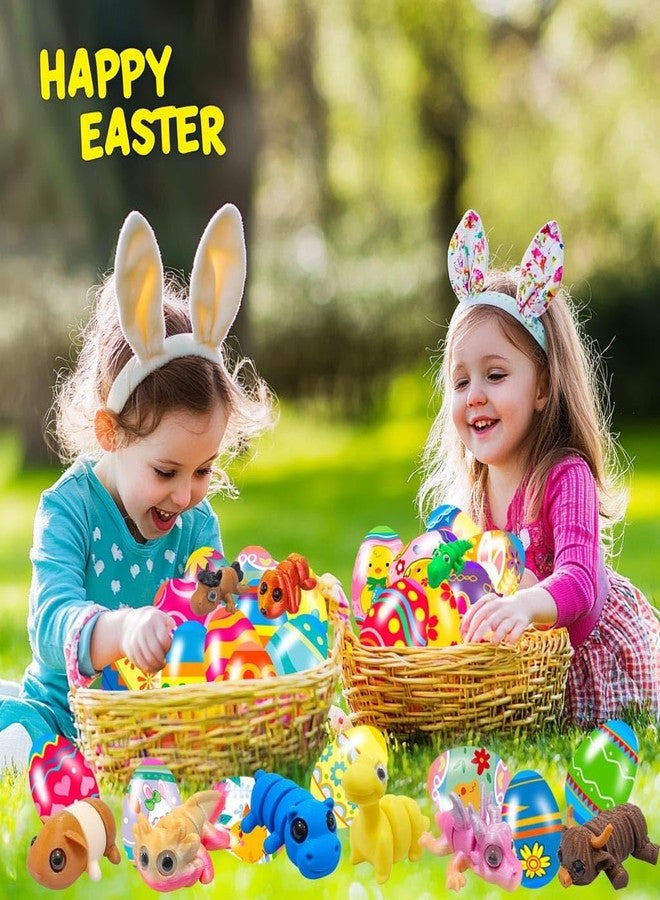 Cherislpy 18 Pcs Easter Eggs with 3D Print Animal Prefilled Easter Eggs with Toys Inside Easter Egg Fillers for Kids Boys Girls Easter Basket Stuffers Party Favors Easter Egg Hunt - Image 5